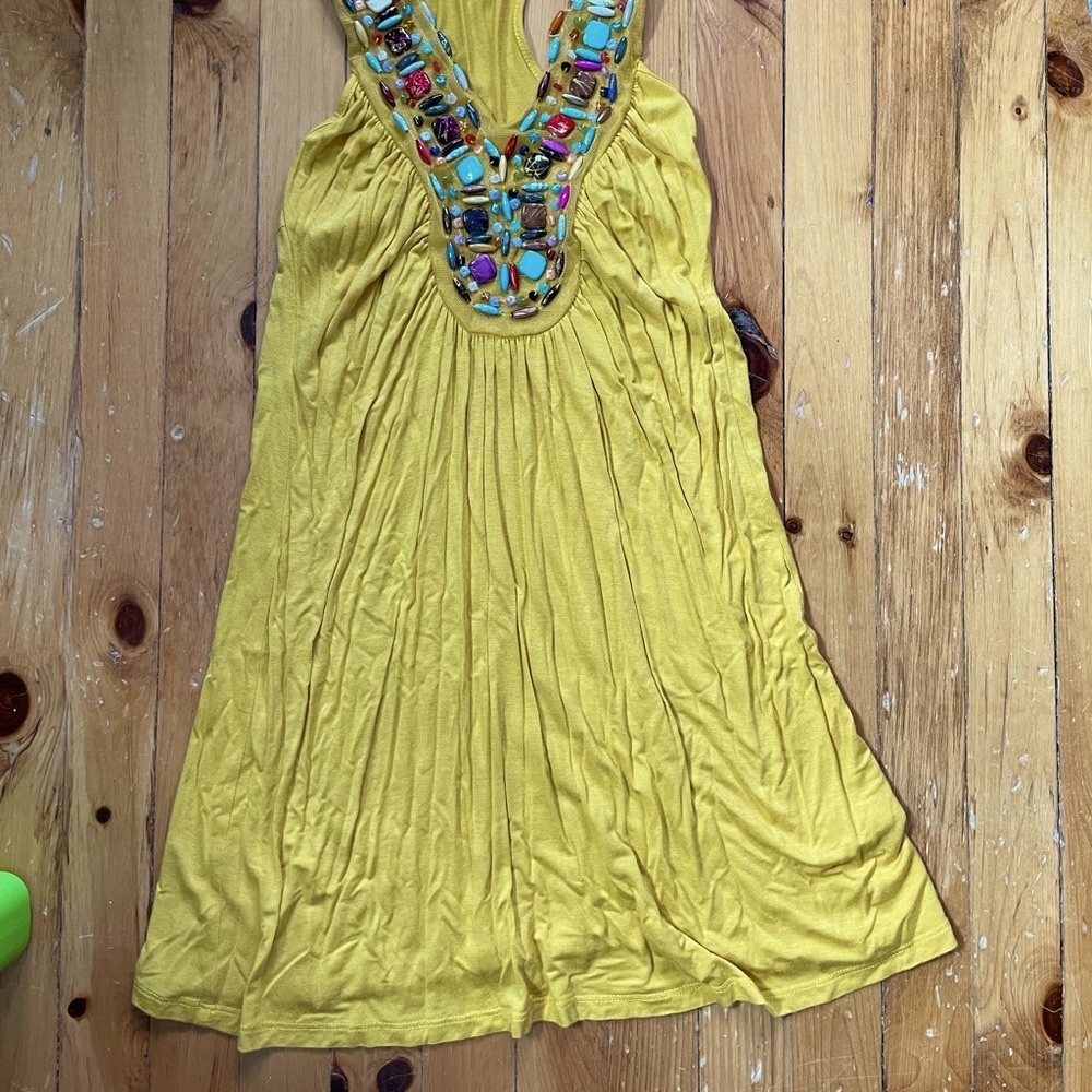Julie’s closet mustard yellow beaded dress - Picture 4 of 5